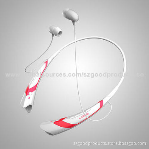 Stereo Bluetooth headphones with Flex Neck Strap and magnetic ear buds, support apt-X technology
